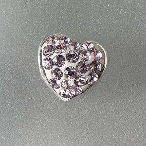 Sterling silver & rhinestone slide charm